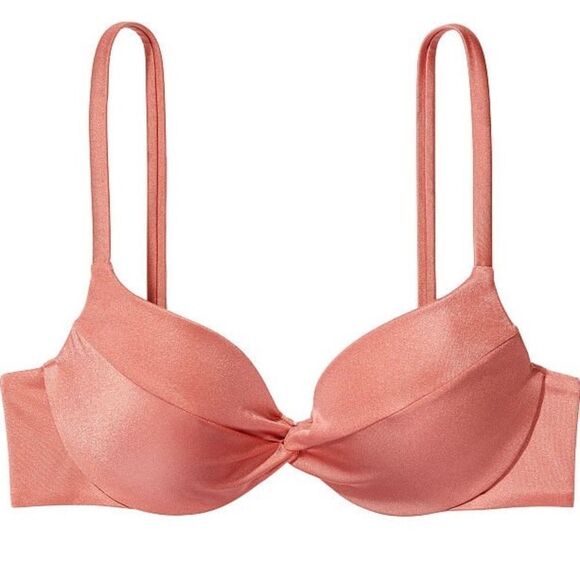 Victorias Secret Swim Twist Removable Push-Up Padding Bra Bikini top Canyon Rose - Picture 1 of 10
